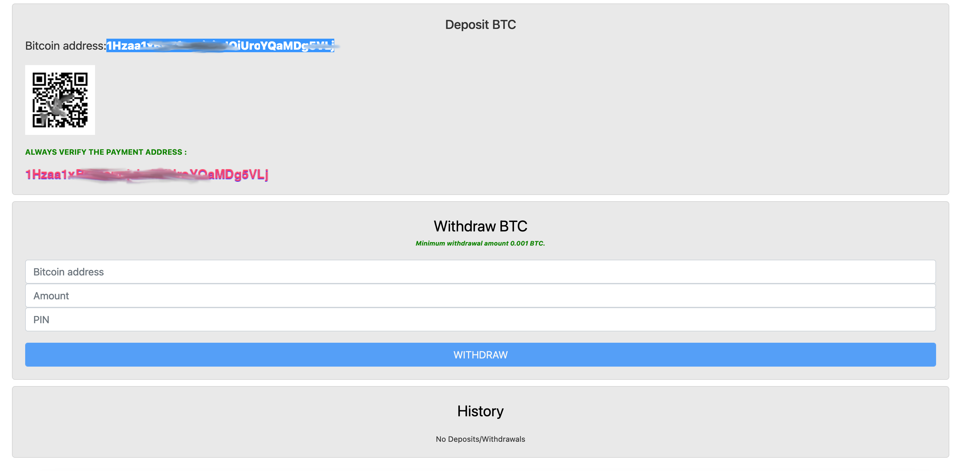 Silk Road Wallet Page